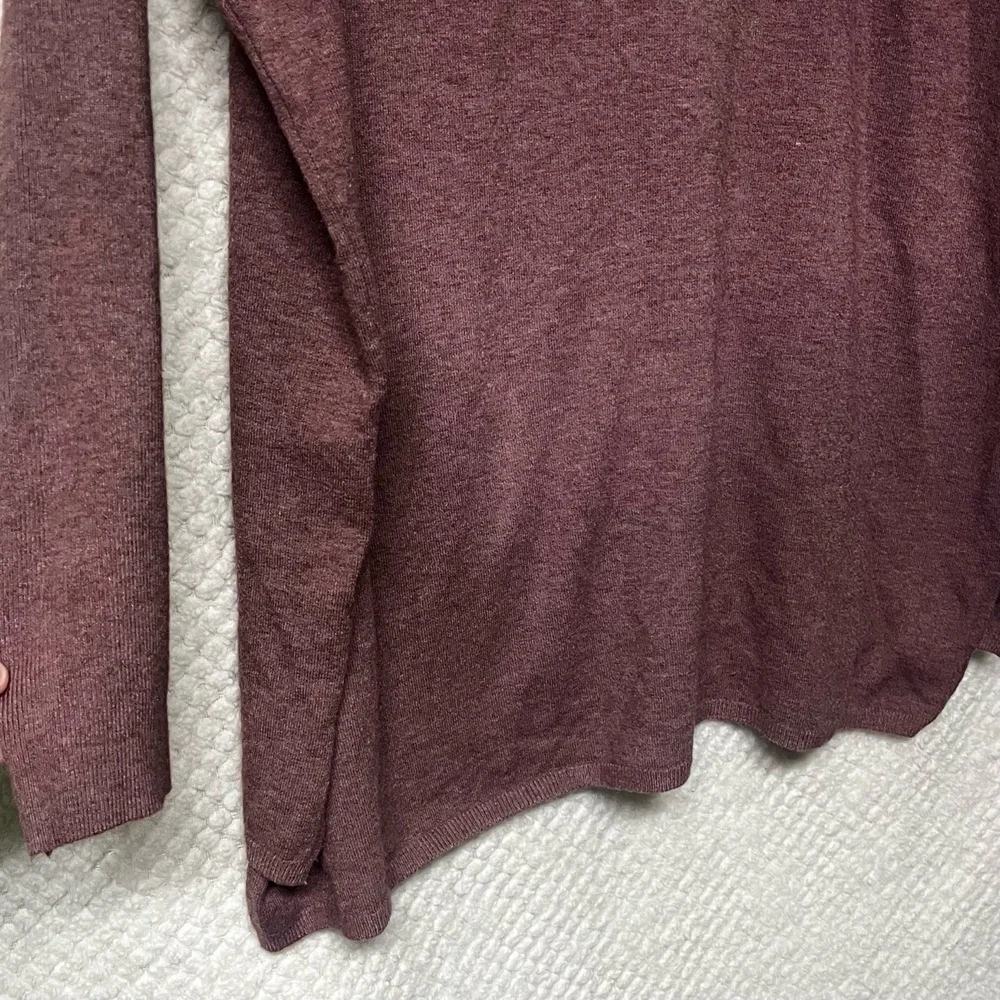 Altar'd State Womens Deep Plum Tunic Sweater Relaxed Fit Patch Pocket Boho S/M - Picture 9 of 11